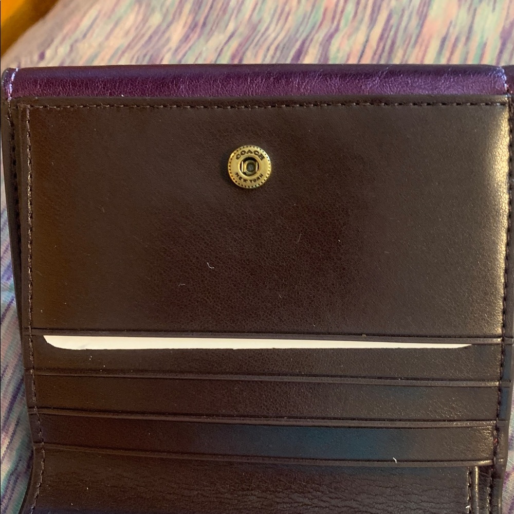 Coach Women's Purple, Black, and Brown Leather Wallet retired tabby 49 - Picture 5 of 8